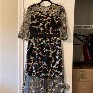 Floral embroidered maxi dress